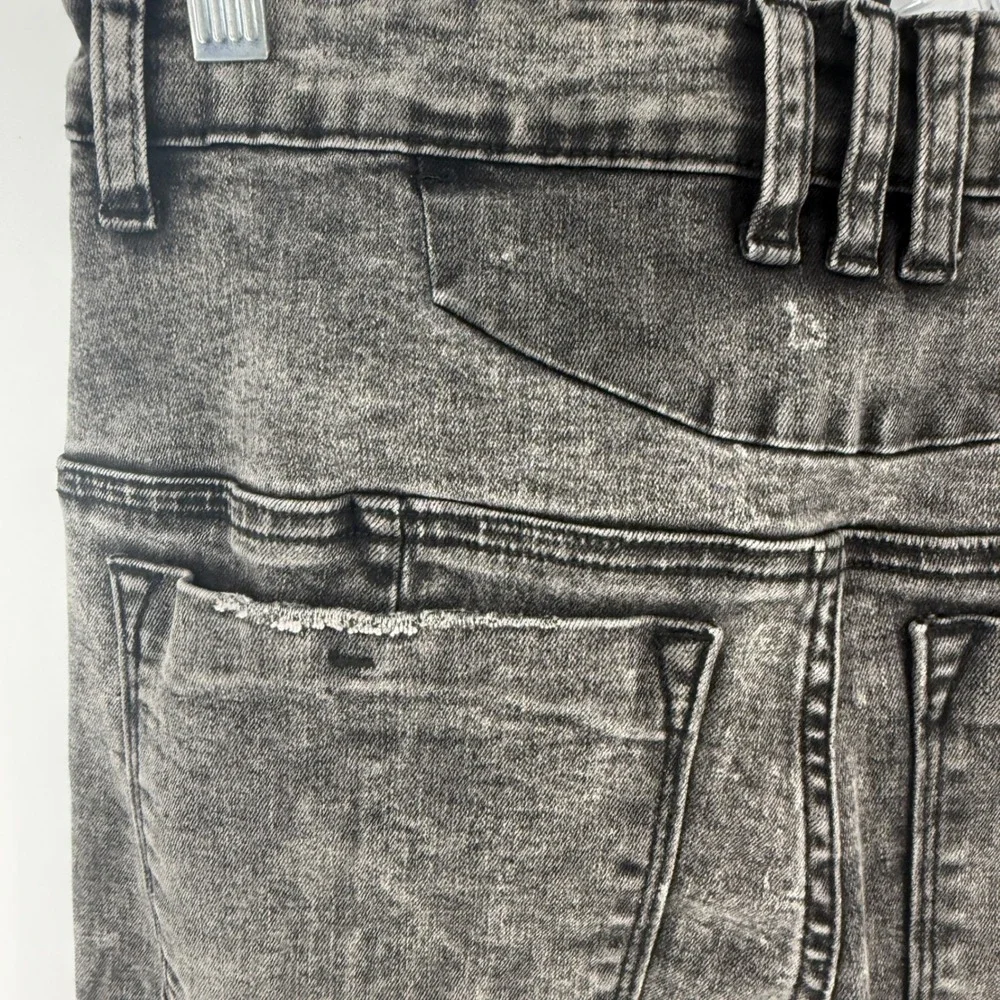 Kollar 203 Rockstars Old School Grey Acid Wash Skinny Jeans Mens 32 Distressed